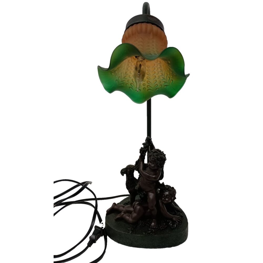 Vintage Green and Orange Accent Lamp